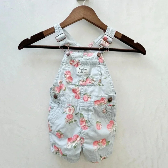 OshKosh B'gosh Other - OshKosh B'Gosh || Overalls Blue Georgia Peach Print Size 18 months